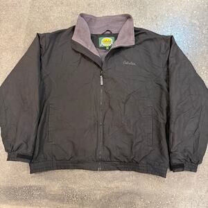 Cabela’s Fleece Lined Windbreaker Outdoor Zip Up Jacket Black Men’s Size XL